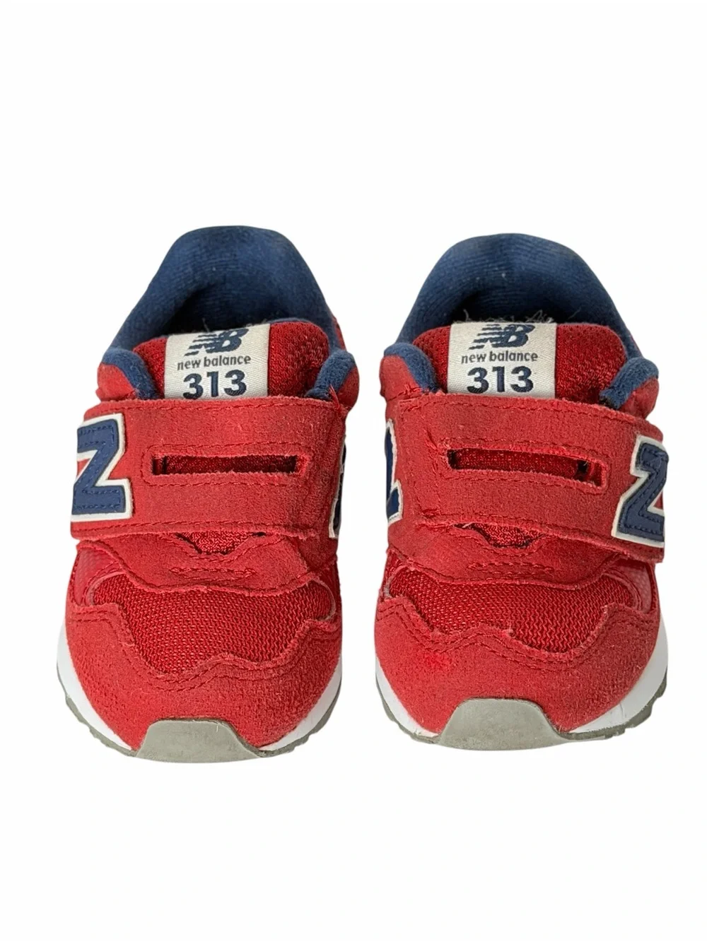 New Balance Kids Red and Navy Velcro 313 Sneakers